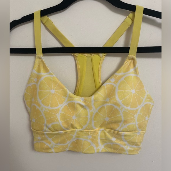 Wildfox Sweat Yellow Lemon Print Sports Bra, Size S - Picture 7 of 16